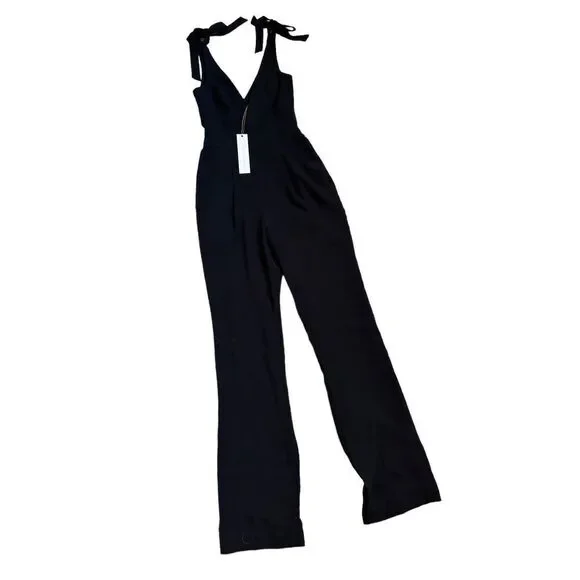 Dress The Population Maria Tie Shoulder Jumpsuit Women’s Black Size XS